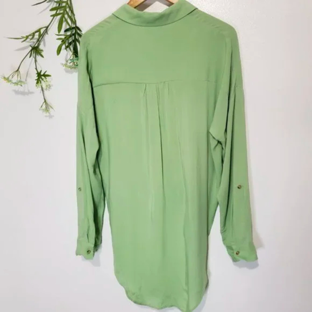 ANTHRO MAEVE sandbridge button down hi-lo tie top S - Picture 4 of 7